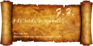 Fábián Hannó névjegykártya