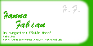 hanno fabian business card